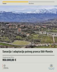 Raspisan tender od 950.000 eura za sanaciju puta Ubli–Momče