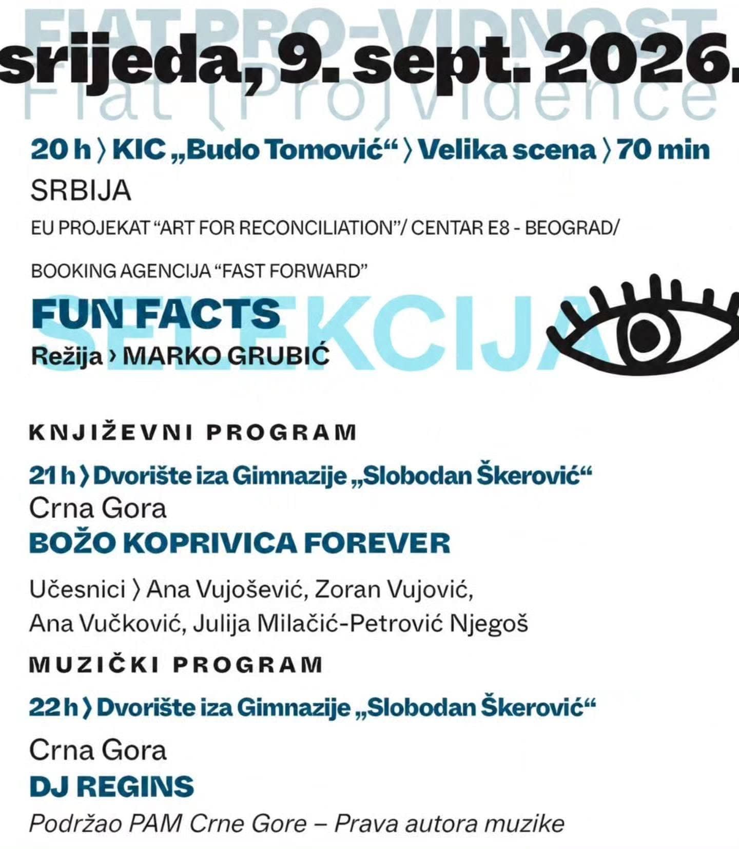 FIAT 41 večeras: „Fun Facts“, program posvećen Božu Koprivici i DJ Rex Regis